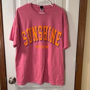 Sweet Claire Pink Tee with Sunshine Print